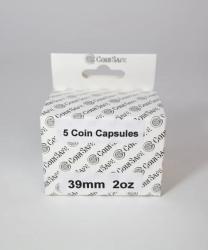 Coin Safe Capsule - 2 oz Silver Round - 39.6mm - 5 Pack