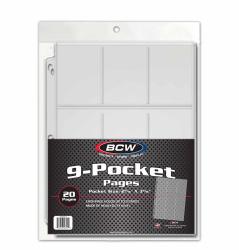 BCW Vinyl Pages -- 9 Pocket -- Pack of 20