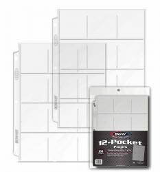 BCW Vinyl Pages -- 12 Pocket (2.5x2.5) -- Pack of 20