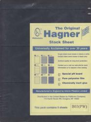 Hagner Stock Sheets -- Single Side, 3 Row -- Pack of 5