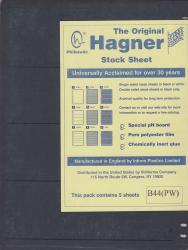Hagner Stock Sheets -- Double Sided, 4 Row -- Pack of 5 -- Black
