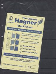 Hagner Stock Sheets -- Double Sided, 7 Row -- Pack of 5 -- Black