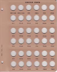 Dansco Replacement Page 7100-1/7103-1/8100-1: Lincoln Wheat Cents (1909 to 1920-S)