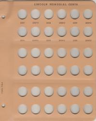 Dansco Replacement Page 7100-8/7102-4: Lincoln Memorial Cents (2007 to 2009-D)