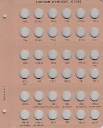 Dansco Replacement Page 8100-6/8102-2: Lincoln Memorial Cents w/ Proof (1974 to 1983-S)