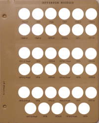 Dansco Replacement Page 8113-3: Jefferson Nickels w/ Proof (1964-D to 1979)