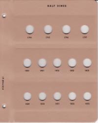 Dansco Replacement Page 6120-1: Half Dimes (1794 to 1833)