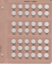 Dansco Replacement Page 7121-1: Liberty Head (Barber) Dimes (1892 to 1906-D)