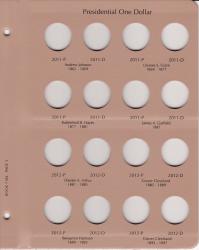 Dansco Replacement Page 7184-3: Presidential Dollars P&D (2011 to 2012)