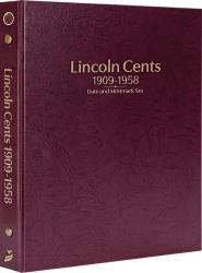 Whitman Prestige Coin Album - Lincoln Cents: 1909-1958 Date & Mintmark Set (Burgundy)