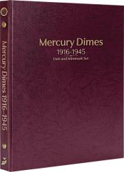 Whitman Prestige Coin Album - Mercury Dimes: 1916-1945 Date & Mintmark Set (Burgundy)