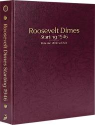 Whitman Prestige Coin Album - Roosevelt Dimes: Starting 1946 Date & Mintmark Set (Burgundy)