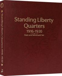 Whitman Prestige Coin Album - Standing Liberty Quarters: 1916-1930 Date and Mintmark Set (Burgundy)