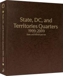Whitman Prestige Coin Album - State, D.C., and Territories Quarters: 1999-2009 Date & Mintmark Set (Brown)