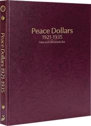 Whitman Prestige Coin Album - Peace Dollars: 1921-1935 Date & Mintmark Set (Burgundy)