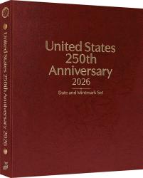 Whitman Prestige Coin Album - United States 250th Anniversary Collection: 2026 Date & Mintmark Set -- Burgundy