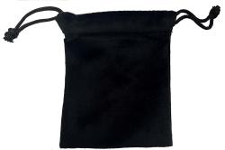 Premium Velvet Drawstring Pouch -- 2 3/4 x 3 1/4 (2x2 Size) -- Black