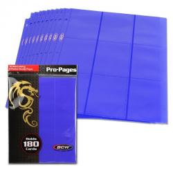 BCW Side Loading 18-Pocket Pro Pages -- Blue -- Pack of 10