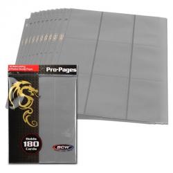 BCW Side Loading 18-Pocket Pro Pages -- Gray -- Pack of 10