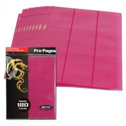 BCW Side Loading 18-Pocket Pro Pages -- Pink -- Pack of 10