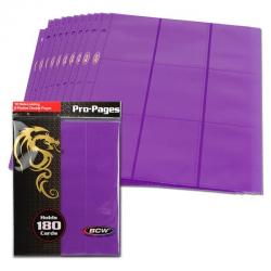 BCW Side Loading 18-Pocket Pro Pages -- Purple -- Pack of 10