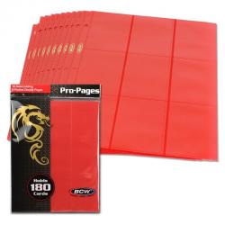 BCW Side Loading 18-Pocket Pro Pages -- Red -- Pack of 10