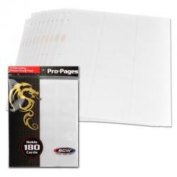 BCW Side Loading 18-Pocket Pro Pages -- White -- Pack of 10