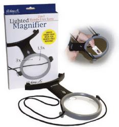 HE Harris Hands Free Illuminated Magnifier 1.5X, 3X
