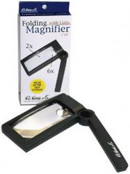HE Harris Illuminated Folding Magnifier 2X-6X