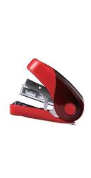 Max Flat Clinch Mini Stapler--Red