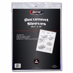 BCW Document Sleeves -- 8.5x11 -- Pack of 100