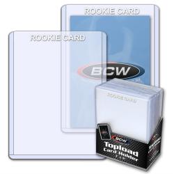 BCW Topload Holders -- Trading Card Rookie Imprinted White (3 x 4) -- Pack of 25