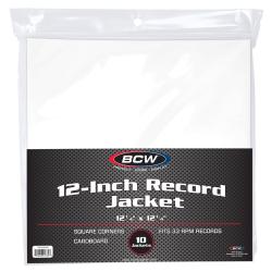BCW 12-Inch Record Paper Jacket -- No Hole -- White