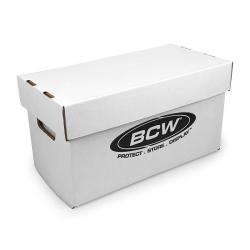 BCW Caja de almacenamiento de vinilo de 33 RPM con tapa de 12 pulgadas |  Capacidad para hasta 65 LP o discos láser | Blanco (10 cajas)