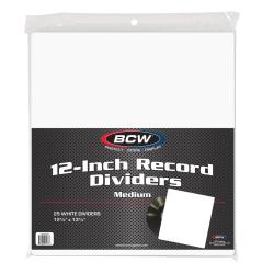 BCW 12 Medium Record Dividers -- White