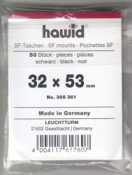 Hawid Stamp Mounts: 32x53 -- Black