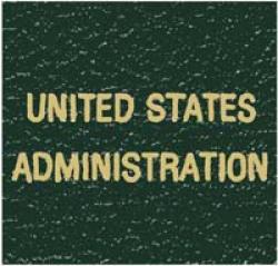 Scott National Series Green Binder Label: US Administration