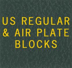 Scott National Series Green Binder Label: US Regular & Air Plate Blocks