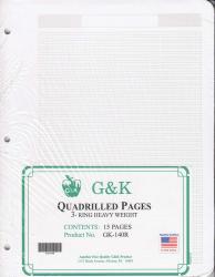 G&K Quadrilled Pages -- 3-Ring Heavy Weight