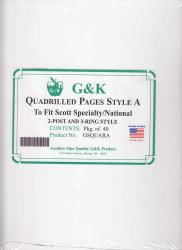 G&K Quadrilled Pages -- Style A -- Scott Specialty/National Albums