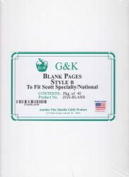 G&K Blank Pages -- Style B -- Scott Specialty/National Albums
