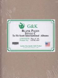 G&K Blank Pages -- Style C -- Scott International Albums