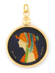 Hand Painted Egypt 50 Piastres Cleopatra Pendant