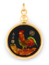 Hand Painted Chinese Year of the Rooster Pendant (1933, 1945, 1957, 1969, 1981, 1993, 2005, 2017)