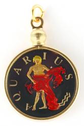 Hand Painted Aquarius Medallion Cuff Links (Jan 20 - Feb 18)